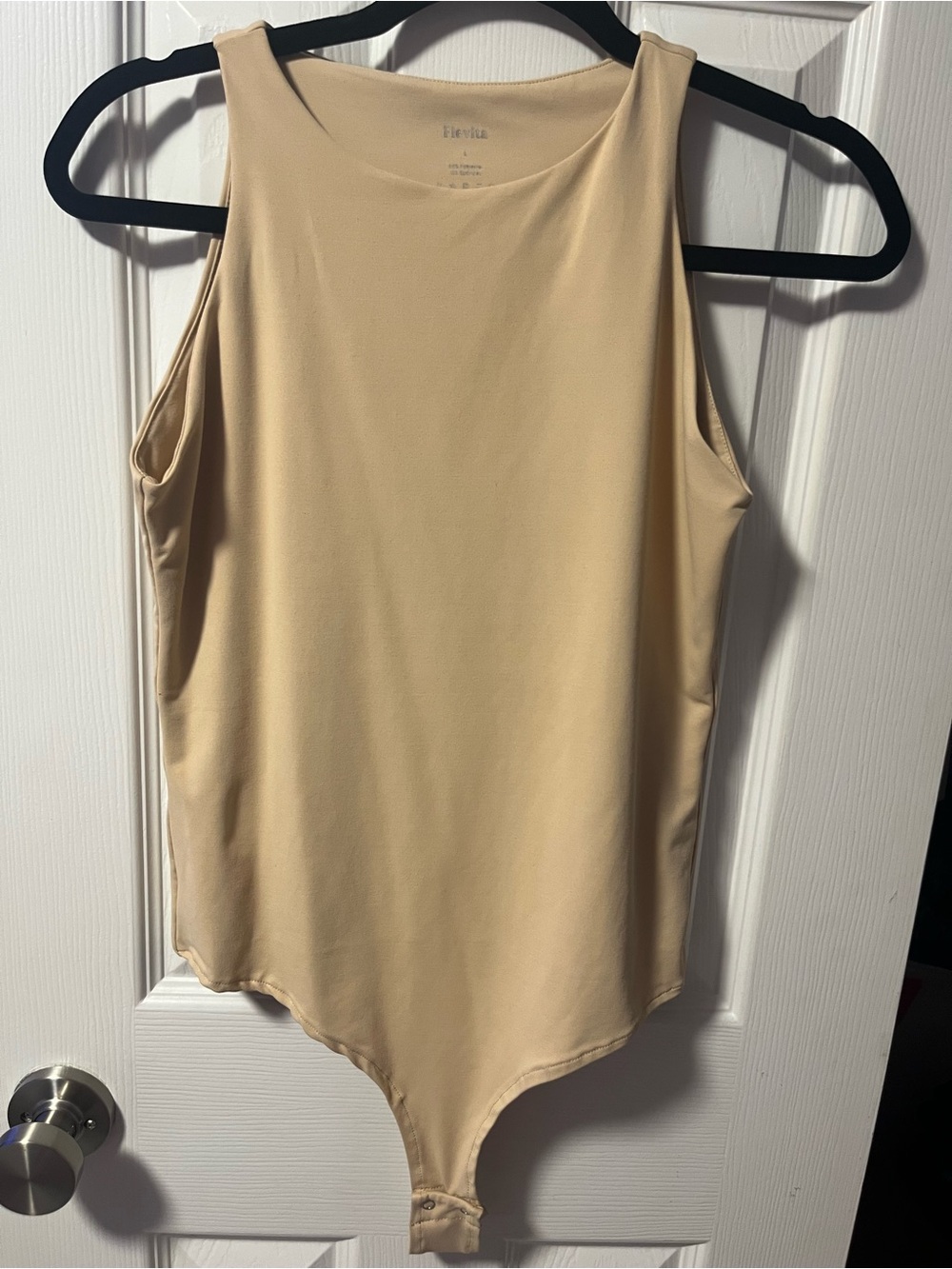 Sleeveless Beige Bodysuit Tank Top - Classic Neutral Staple